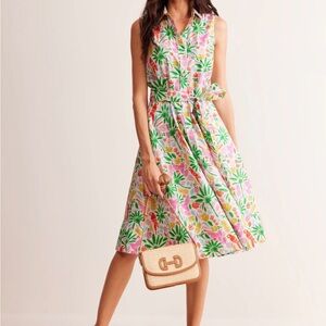 Boden Amy Sleeveless shirt Dress in Pink & Green